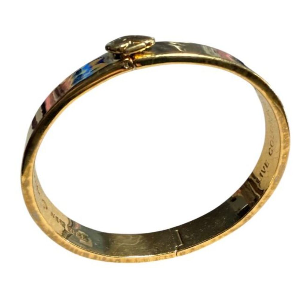 Kate Spade New York Every Day Spade Gold Tone Push Button Hinged Bangle - Picture 9 of 10